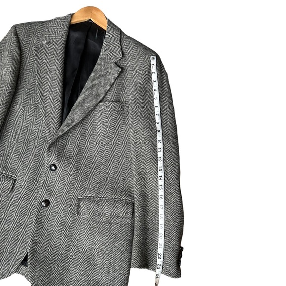 Stafford Mens Vintage Harris Tweed Two Button Sport Coat Blazer Herringbone 41R - Picture 13 of 16